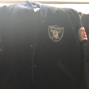 Raiders Black Bomber Varsity Jacket XL